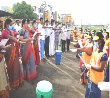 Hon'able Mayor - Vaigai river area Mass cleaning
